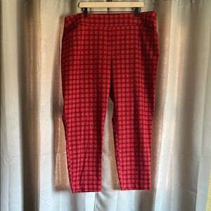 Women plus size 20 red plaid Croft&Barrow Effortless stretch pants. EUC